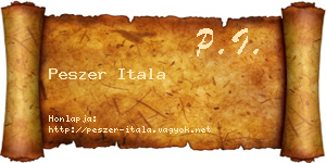 Peszer Itala névjegykártya